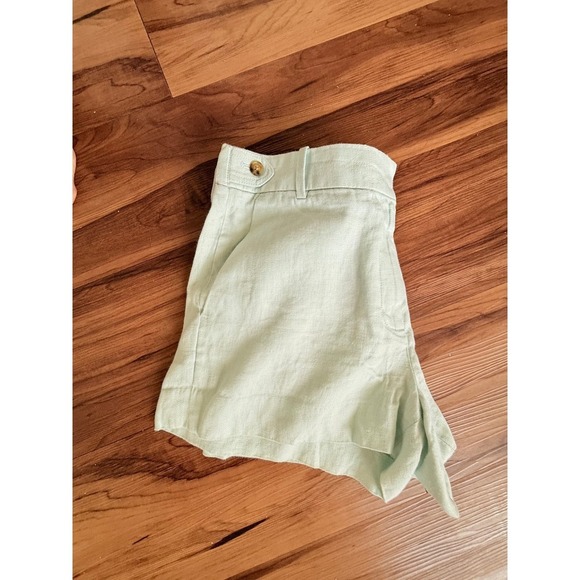 J.Crew Light Green Linen Blend Shorts Elastic Waist Casual Cute Summer Size4 - Picture 1 of 4